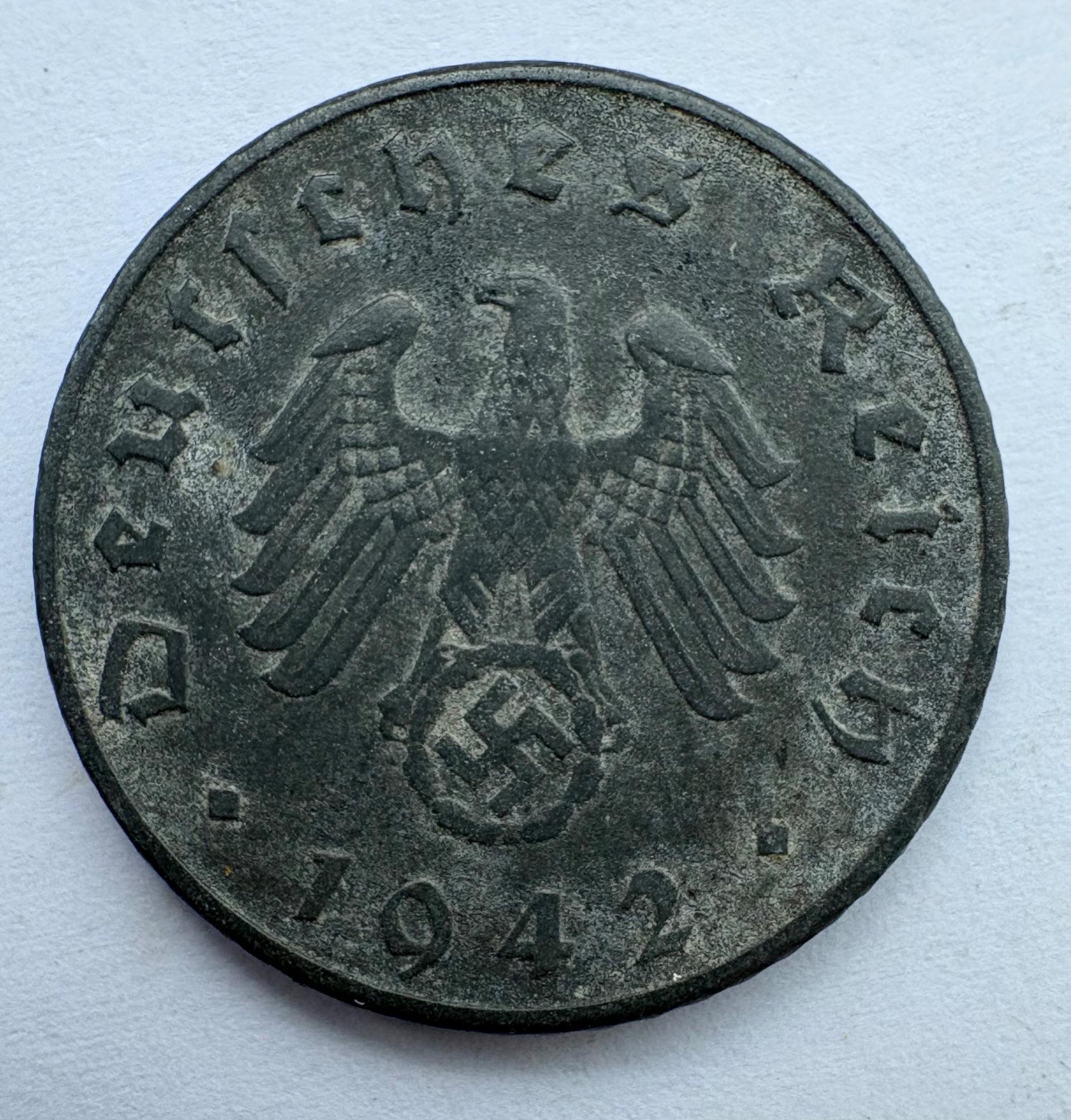 Vokietija 5 reichspfennig 1942 D