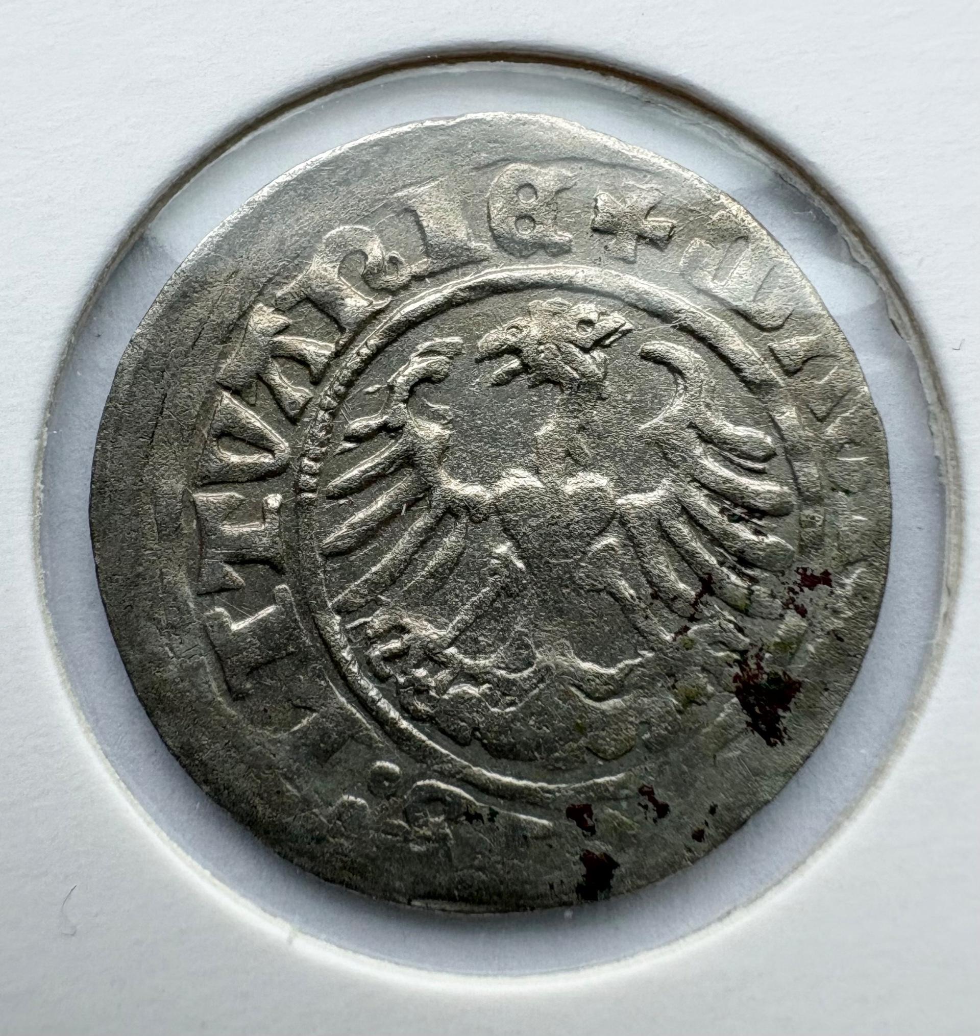 Retokas Žygimanto Senojo 1513 pusgrašis 