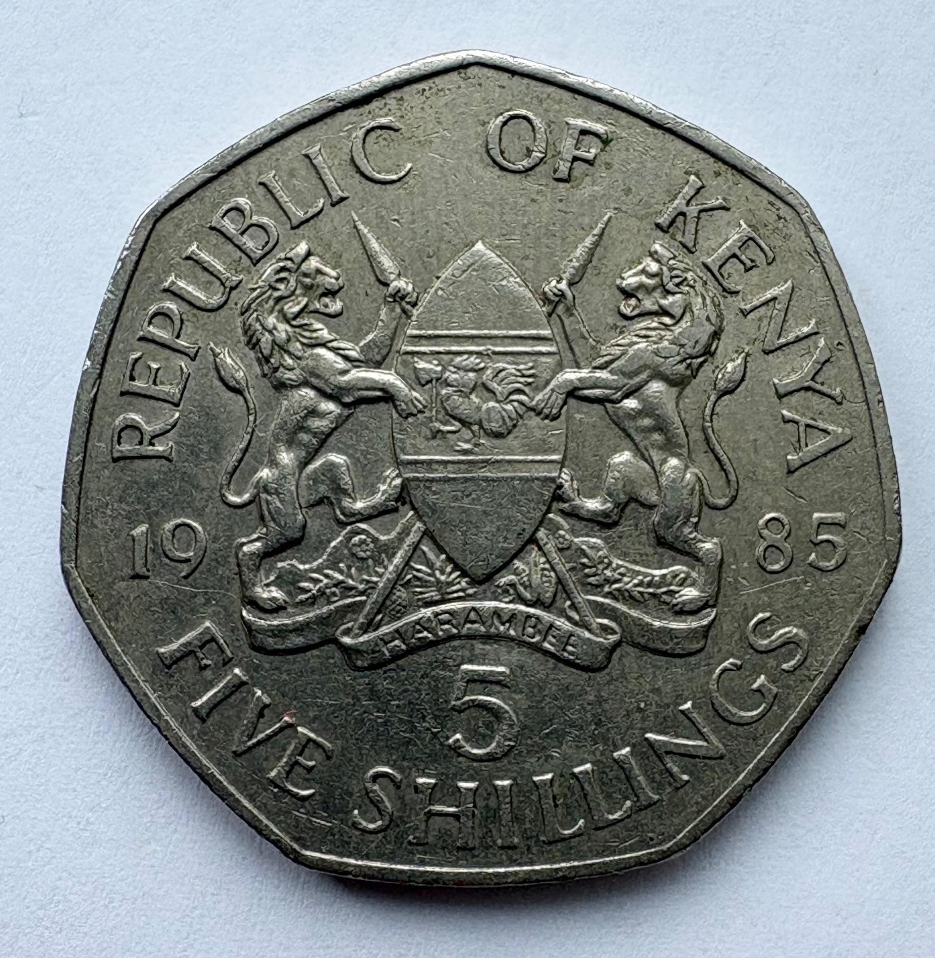 Kenija 5 šilingai 1985