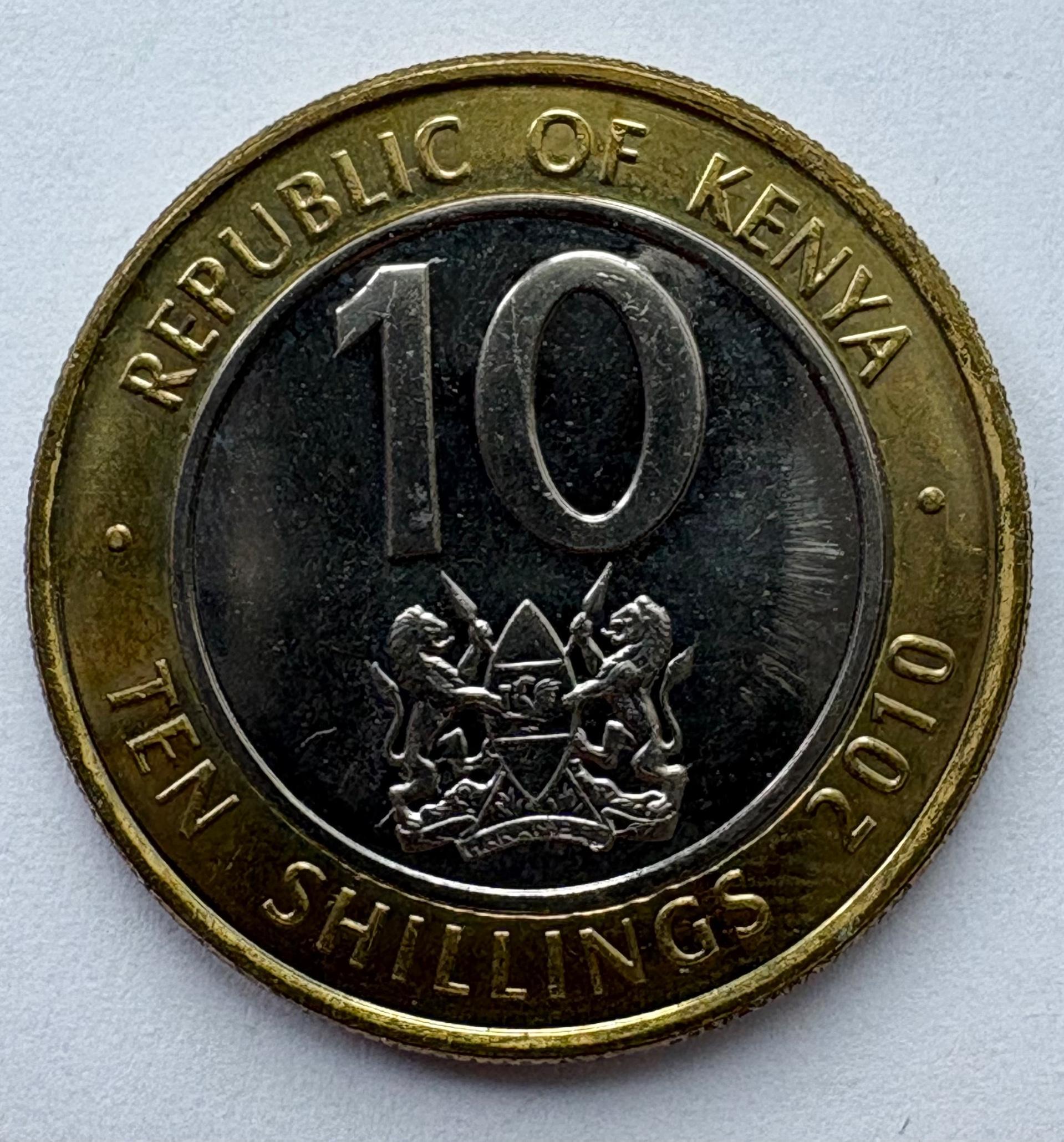 Kenija 10 šilingų 2010