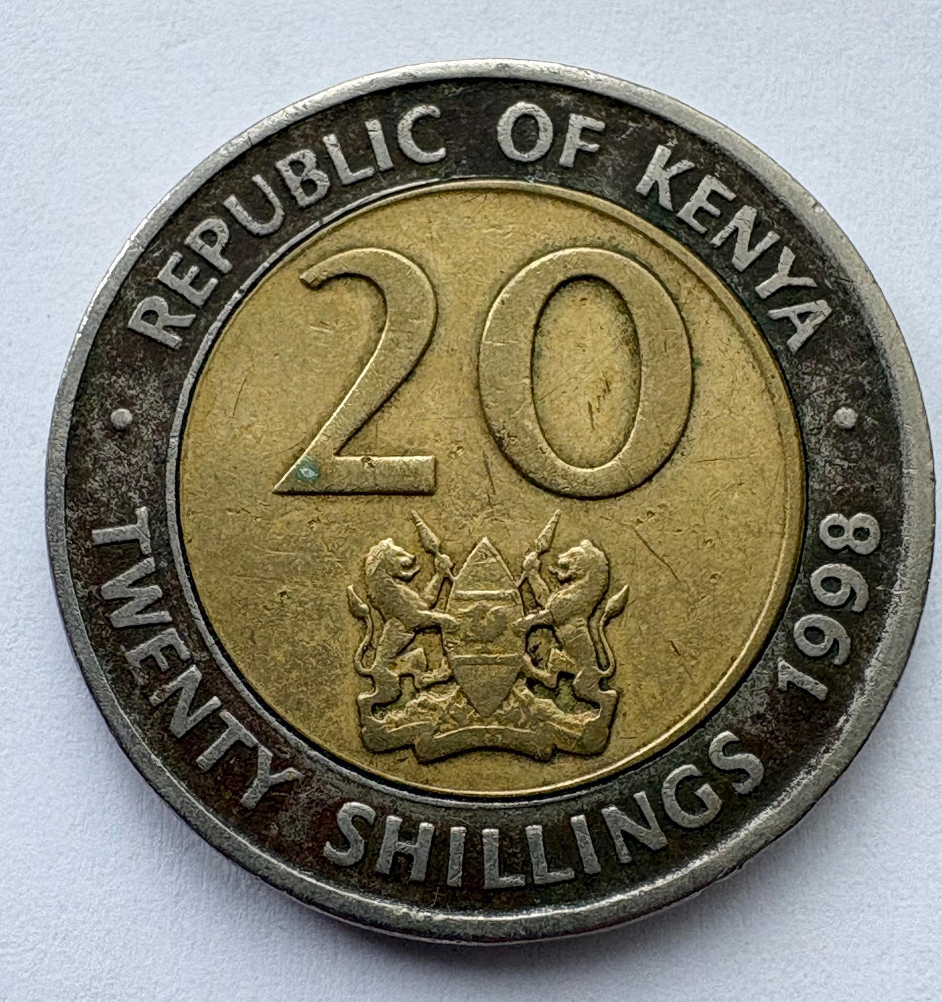 Kenija 20 šilingų 1998