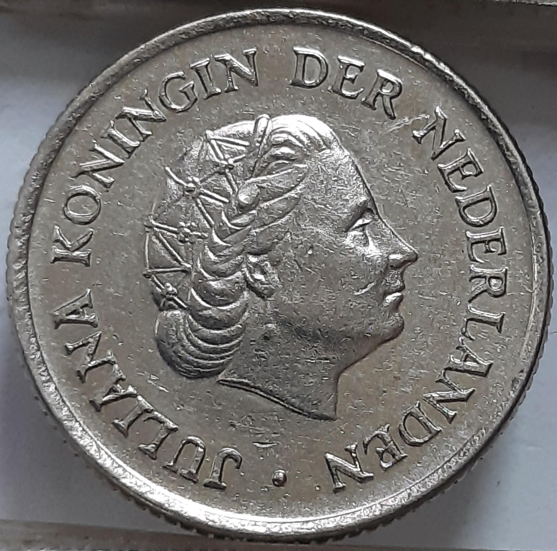 Nyderlandai 25 centai 1968 KM#183 (7351)