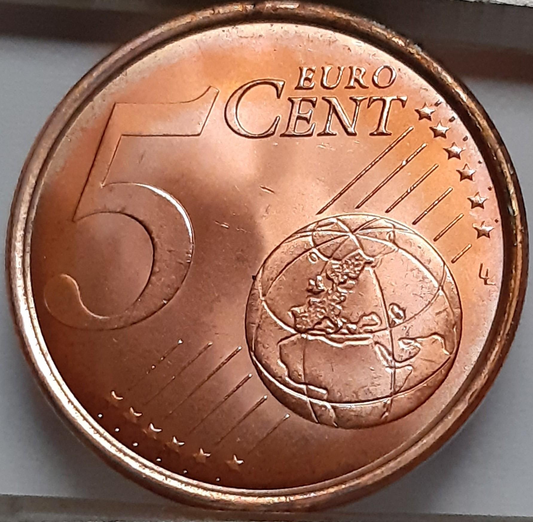 Ispanija 5 euro centai 2002 UNC KM#1042 (8027)