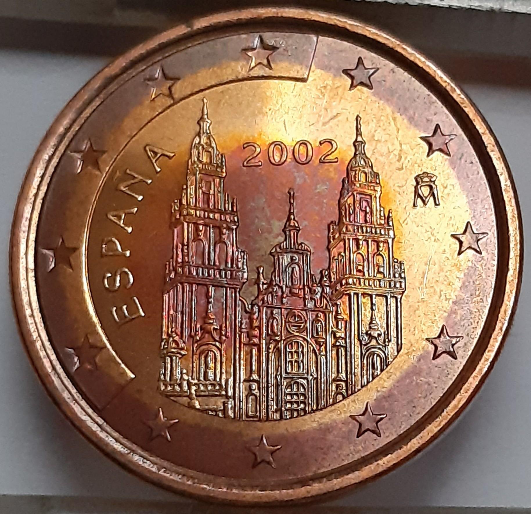 Ispanija 5 euro centai 2002 UNC KM#1042 (8027)