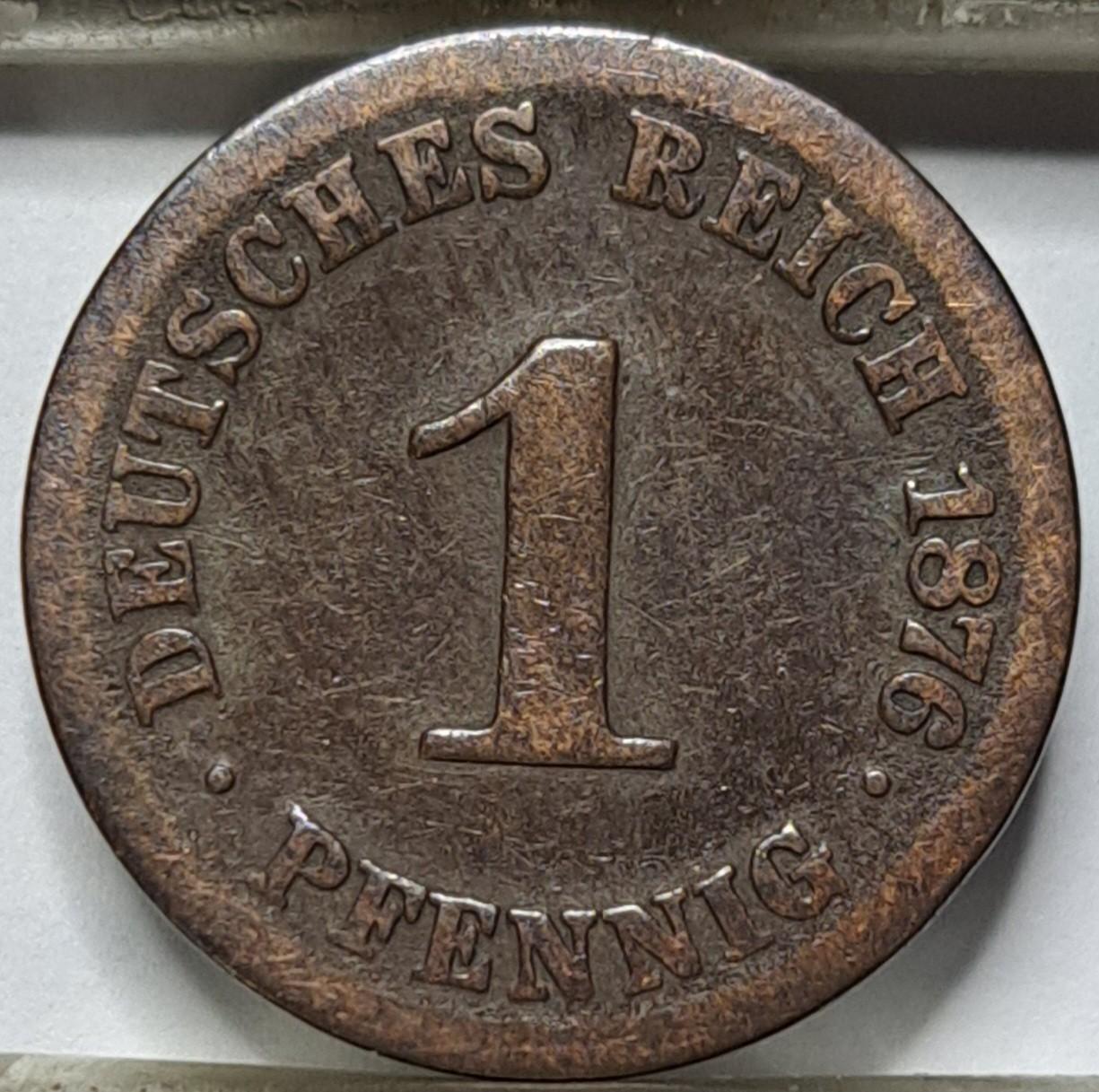 Vokietija 1 pfenigas C 1876 KM#1 (6943)