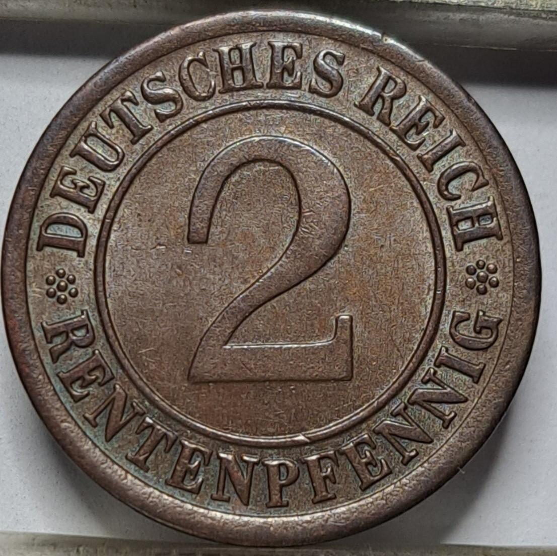 Vokietija 2 rentenpfenigai J 1924 (5813)