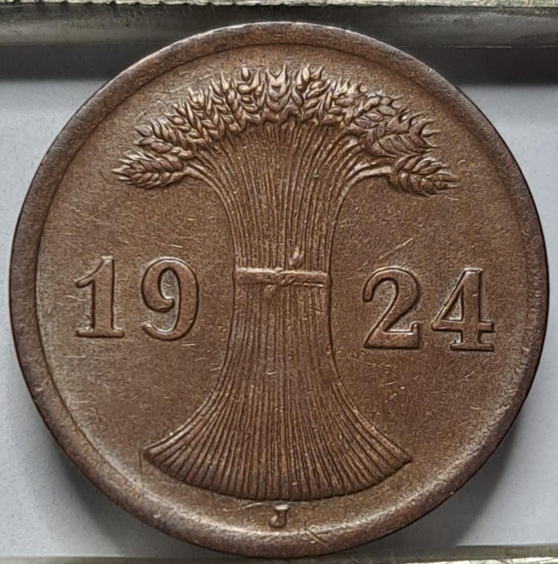 Vokietija 2 rentenpfenigai J 1924 (5813)