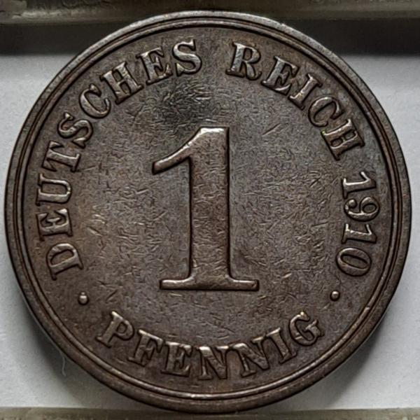 Vokietija 1 pfenigas J 1910 KM#10 (7272)