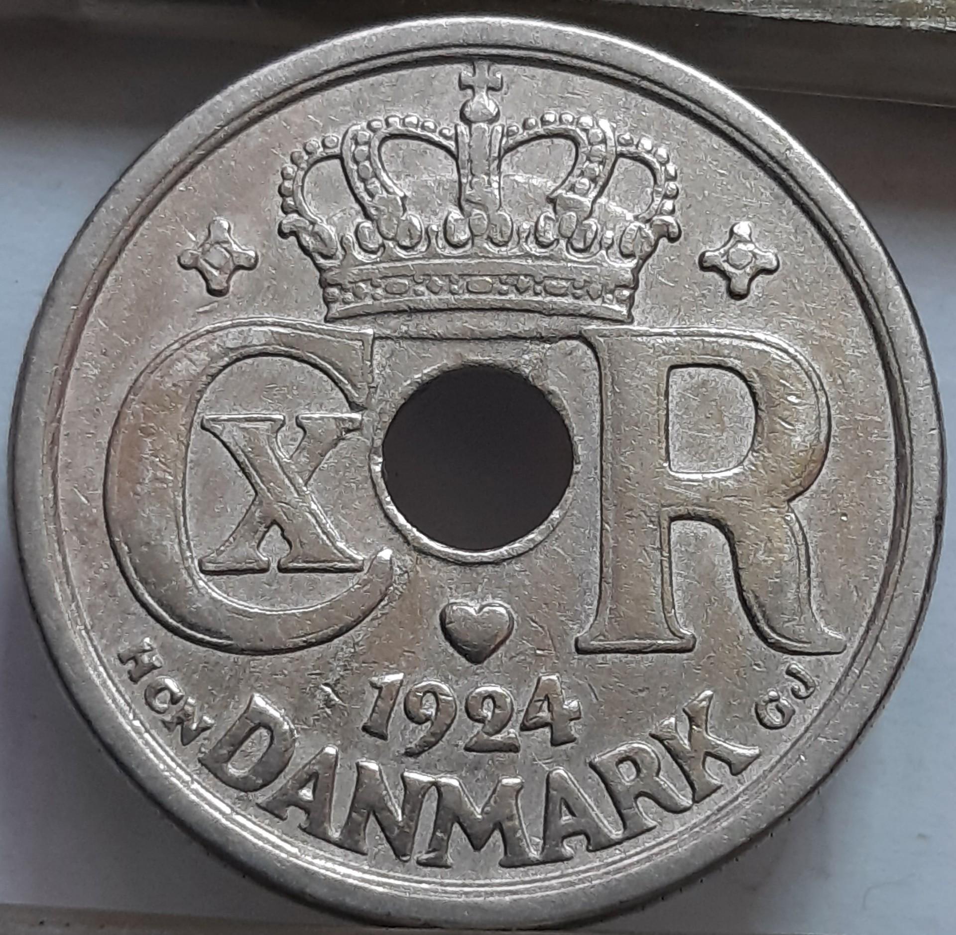 Danija 25 erės 1924 KM#823 (6629)