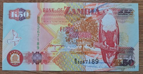 Zambija 50 Kwacha 1992 N#204046 UNC (B14)