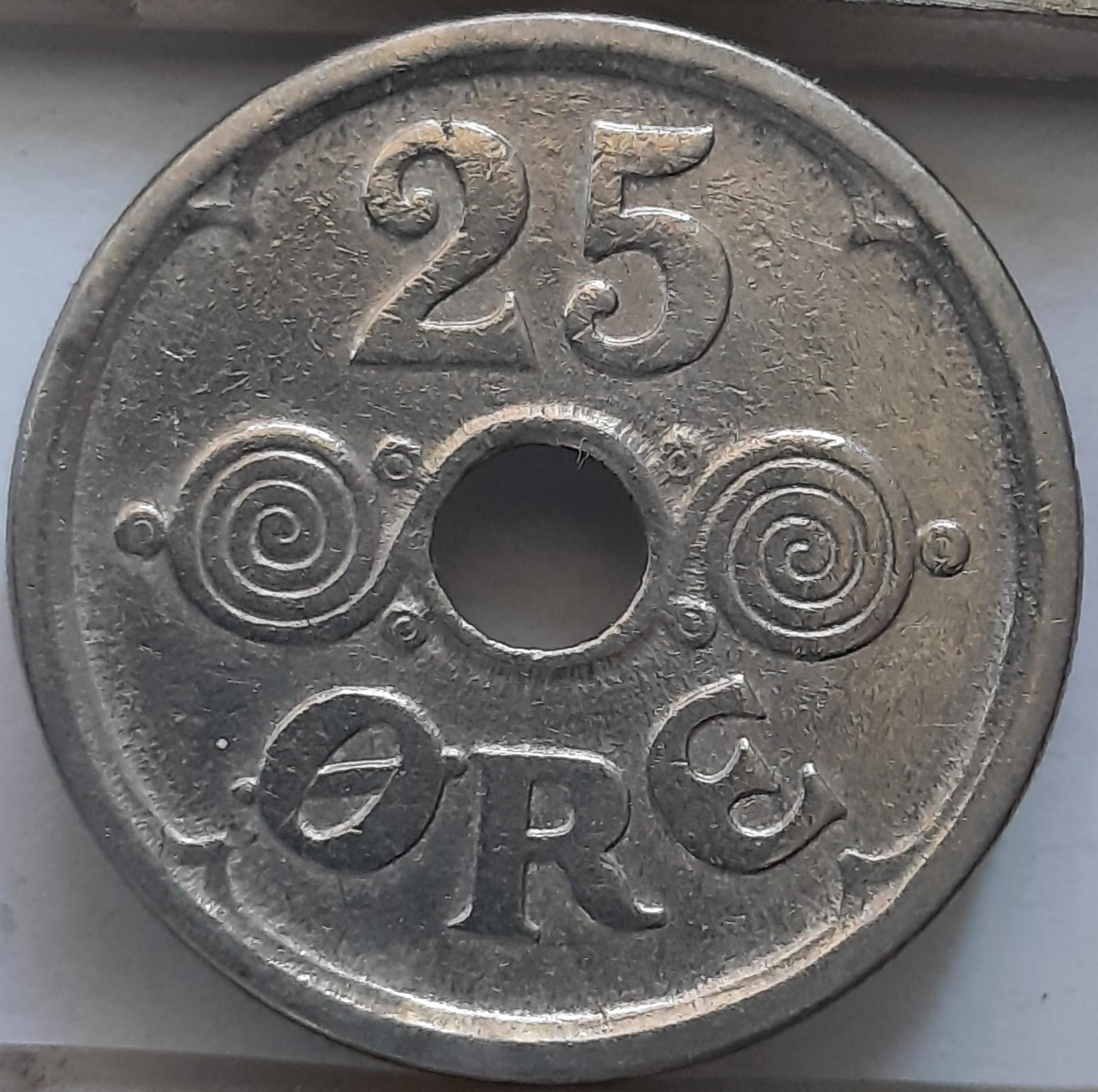 Danija 25 erės 1924 KM#823 (6823)