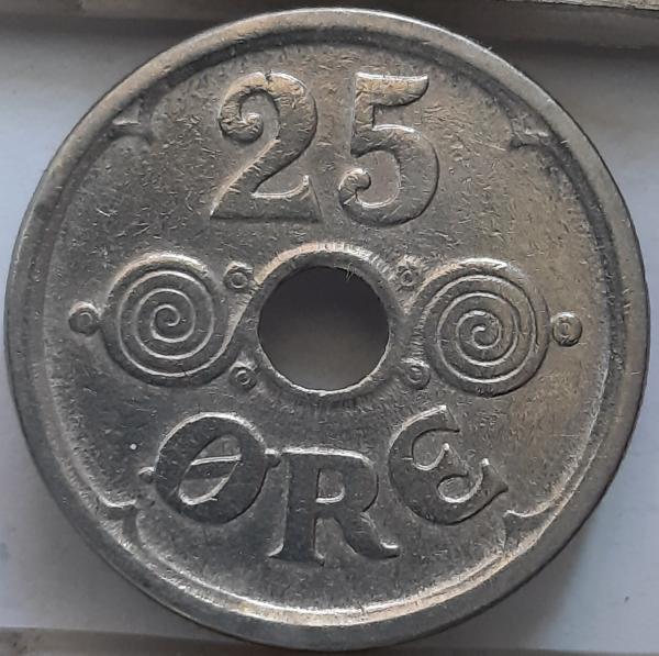 Danija 25 erės 1924 KM#823 (6823)