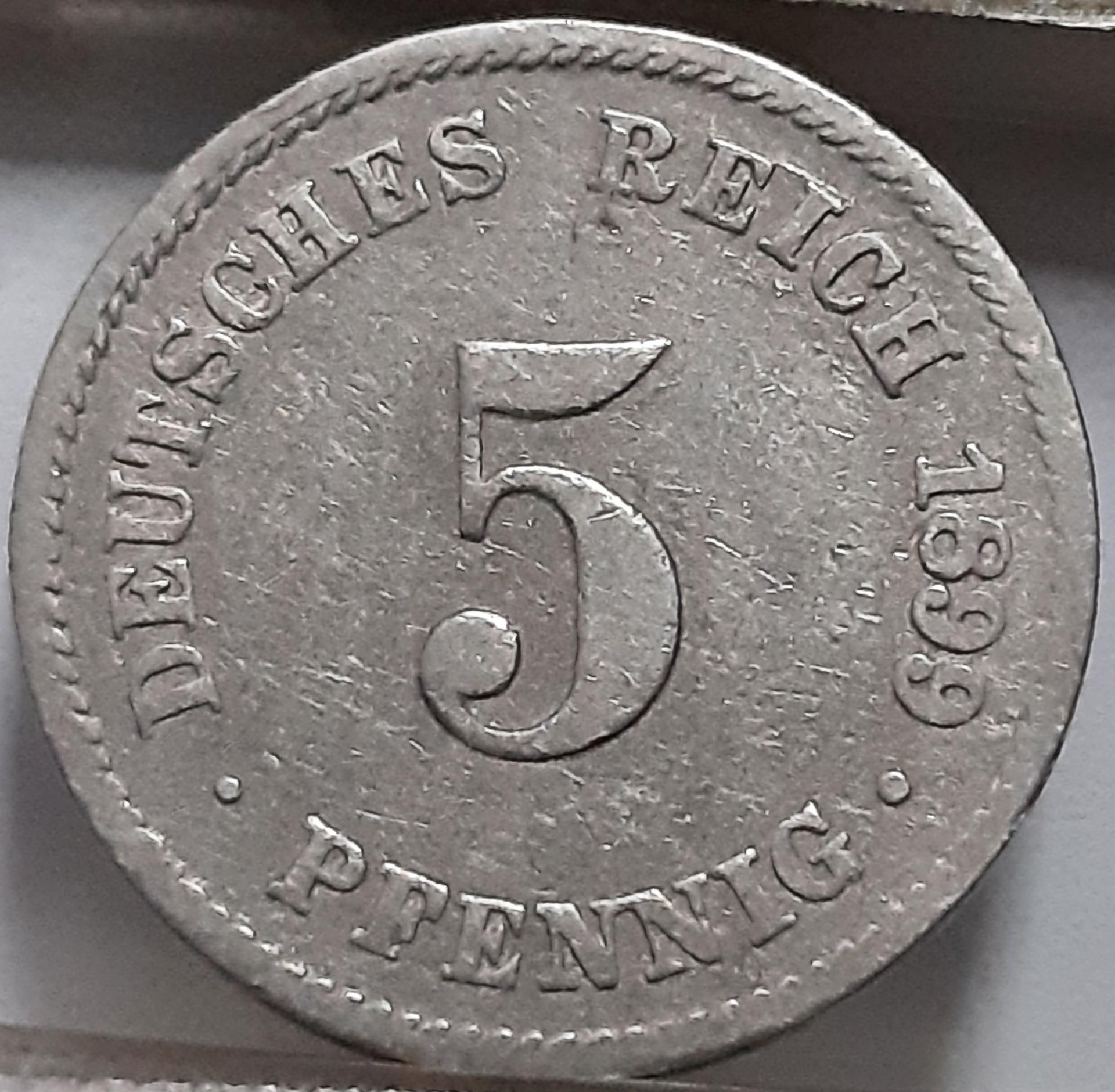 Vokietija 5 pfenigai J 1899 KM#11 (7470)
