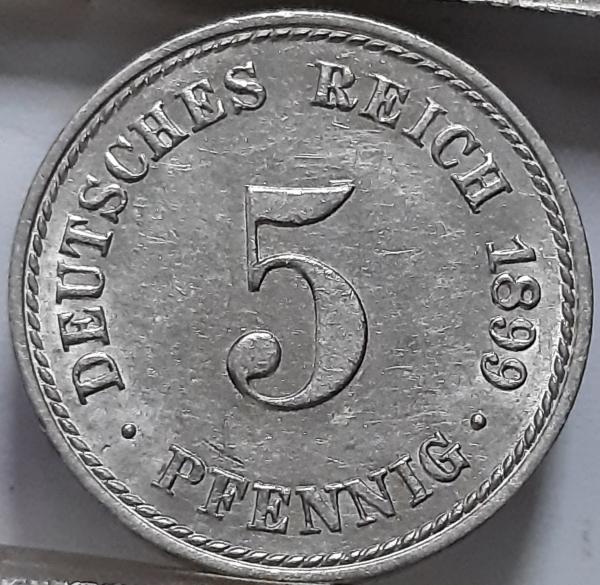 Vokietija 5 pfenigai A 1899 KM#11 (7465)