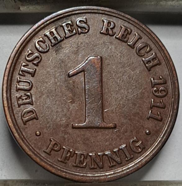 Vokietija 1 pfenigas A 1911 KM#10 (7289)