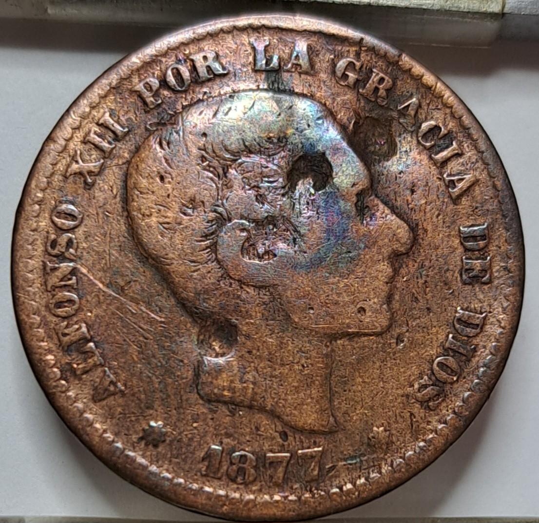 Ispanija 5 sentimai OM 1877 (6749)