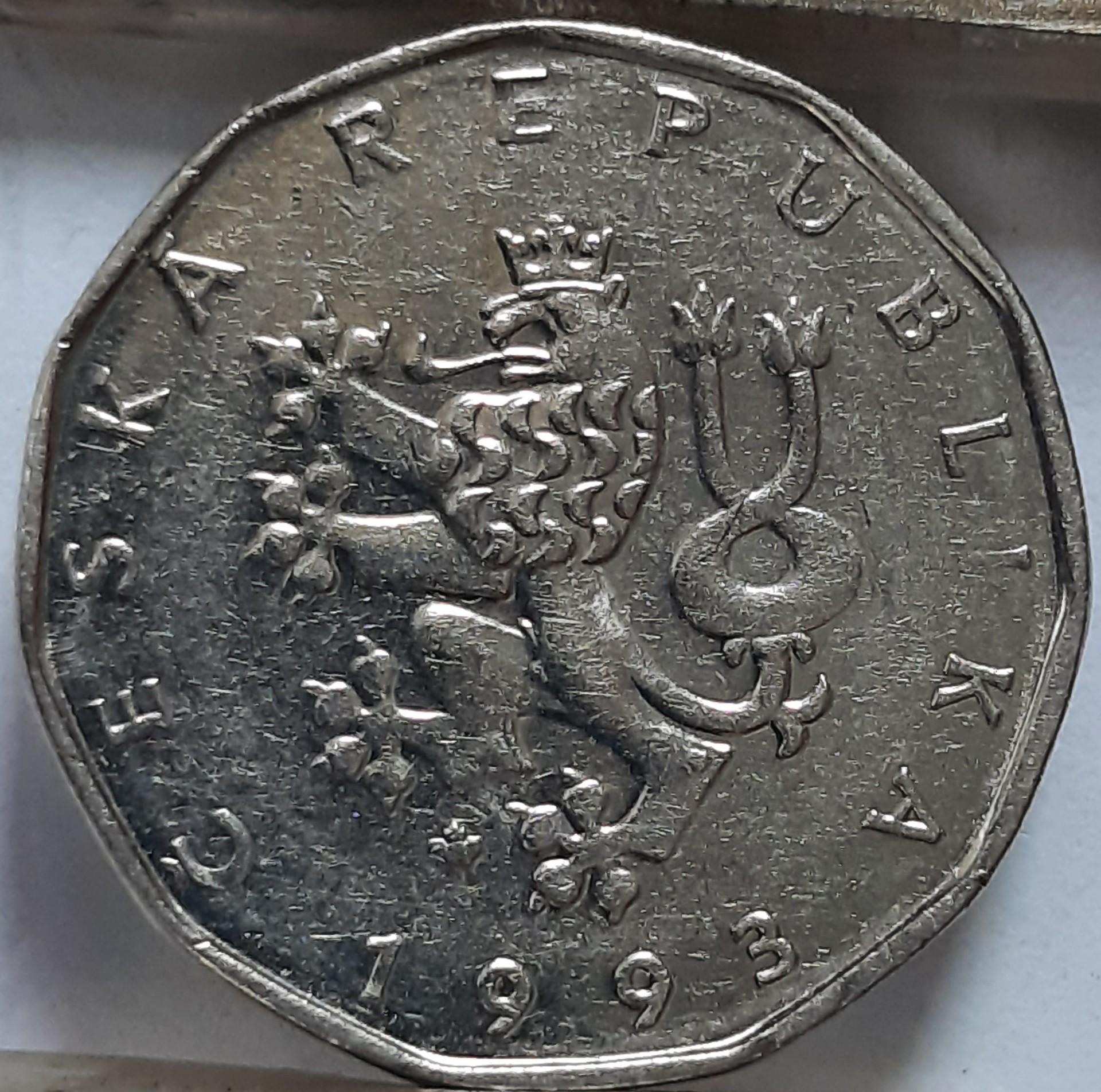 Čekija 2 kronos 1993 KM#9 (7354)