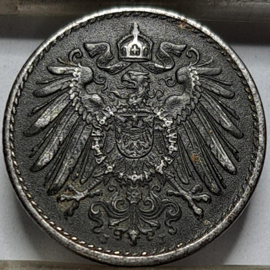 Vokietija 5 pfenigai J 1915 KM#19 (7681)
