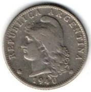 Argentina. 20 centavų ( 1940 ) XF