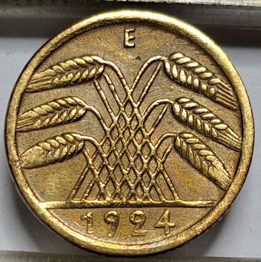Vokietija 5 rentenfenigai E 1924 KM#32 (7300)