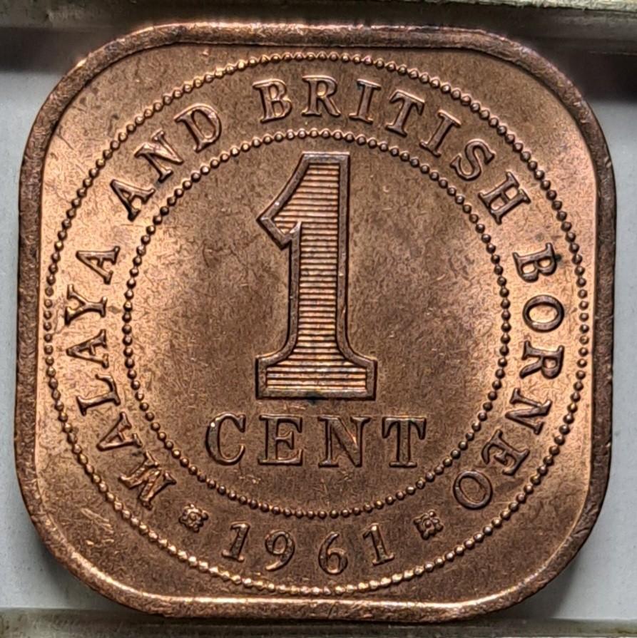 Malaja ir Britų 1 centas 1961 KM#5 (7716)