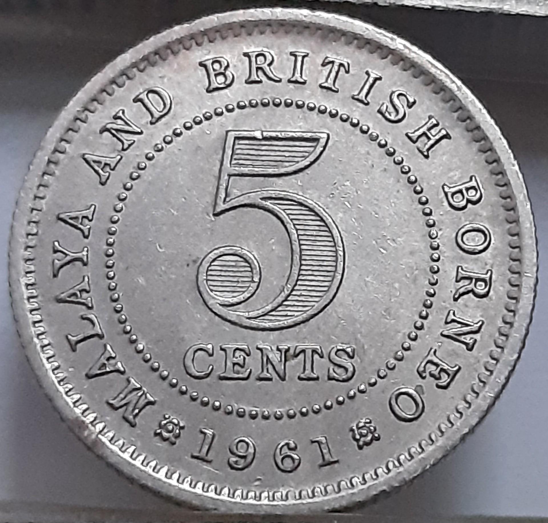 Malaja Britų Borneo 5 centai 1961 KM#1 (7733)