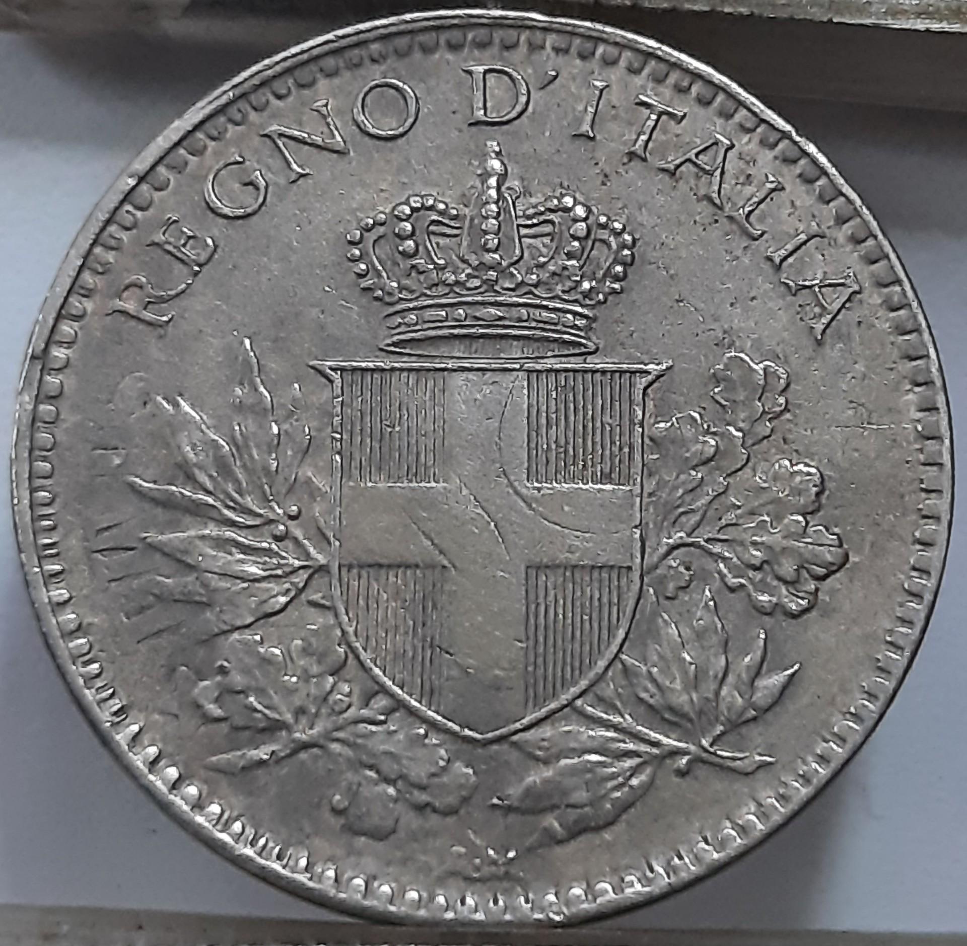Italija 20 čentezimų R 1919 brokas KM#58 Nr. 7710