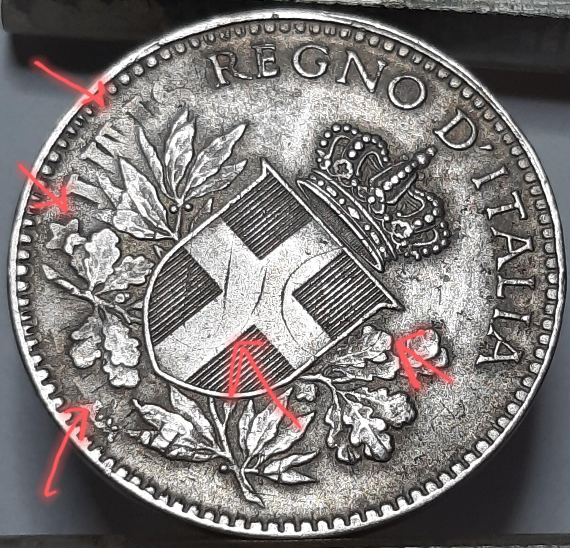 Italija 20 čentezimų R 1919 brokas KM#58 Nr. 7710