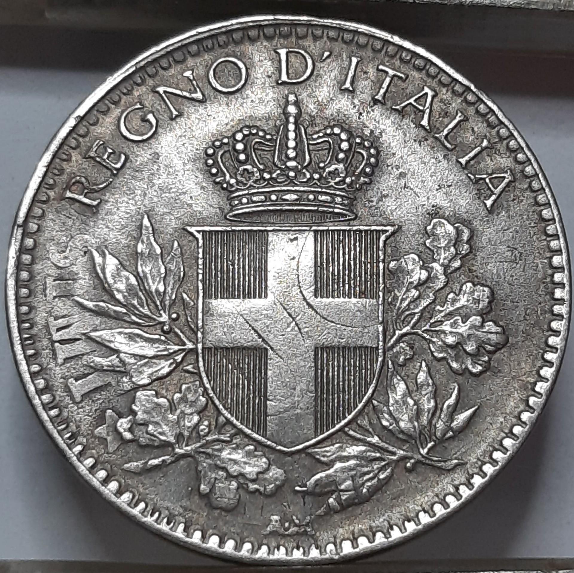 Italija 20 čentezimų R 1919 brokas KM#58 Nr. 7710