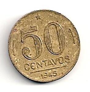 Brazilija. 50 centavų ( 1944 ) VF
