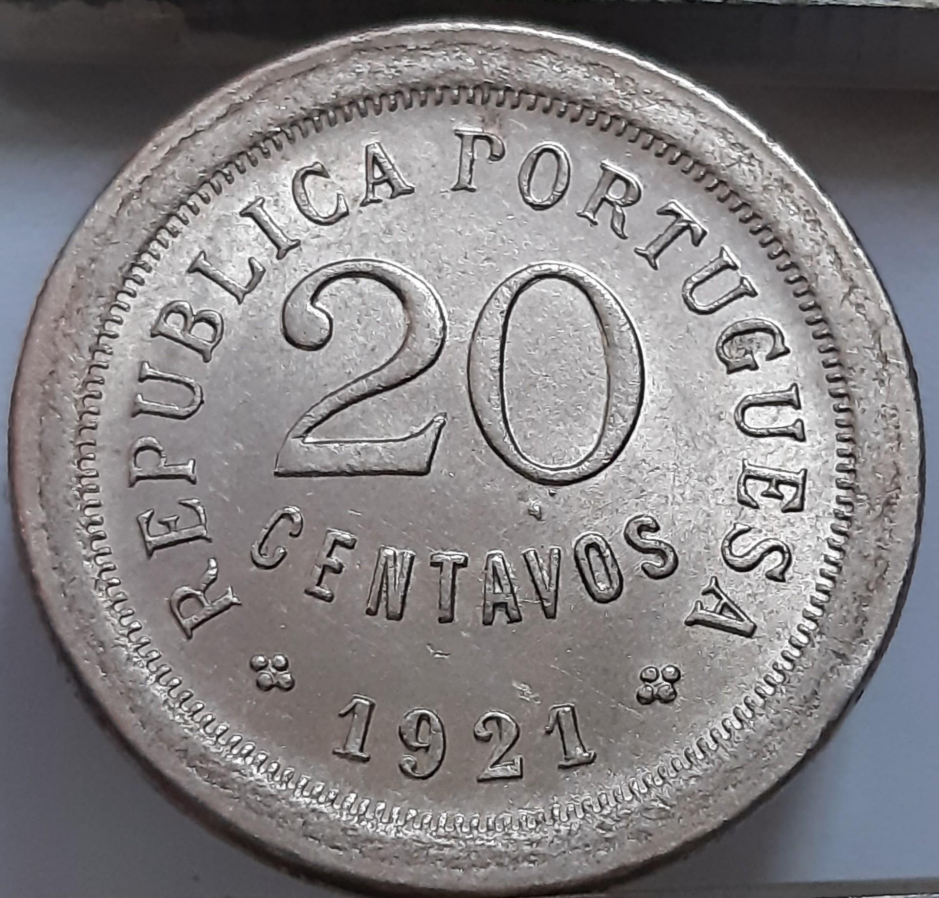 Portugalija 20 sentavų 1921 KM#571 (7662)