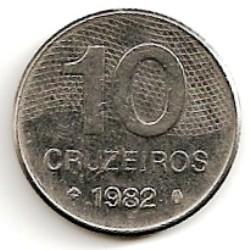 Brazilija. 10 kruzeirų ( 1982 ) XF-