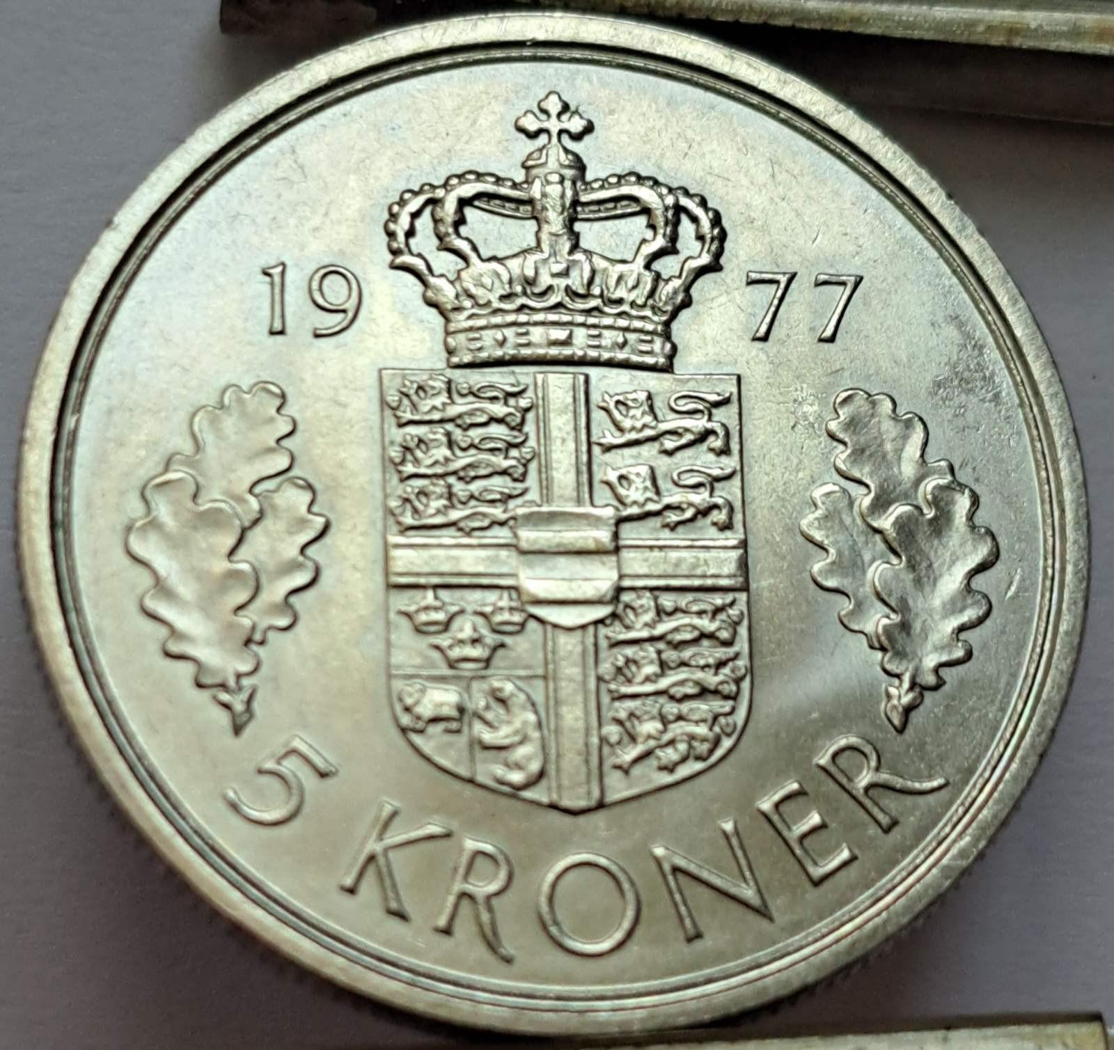 Danija 5 Kronos 1977 KM#863 (B23)