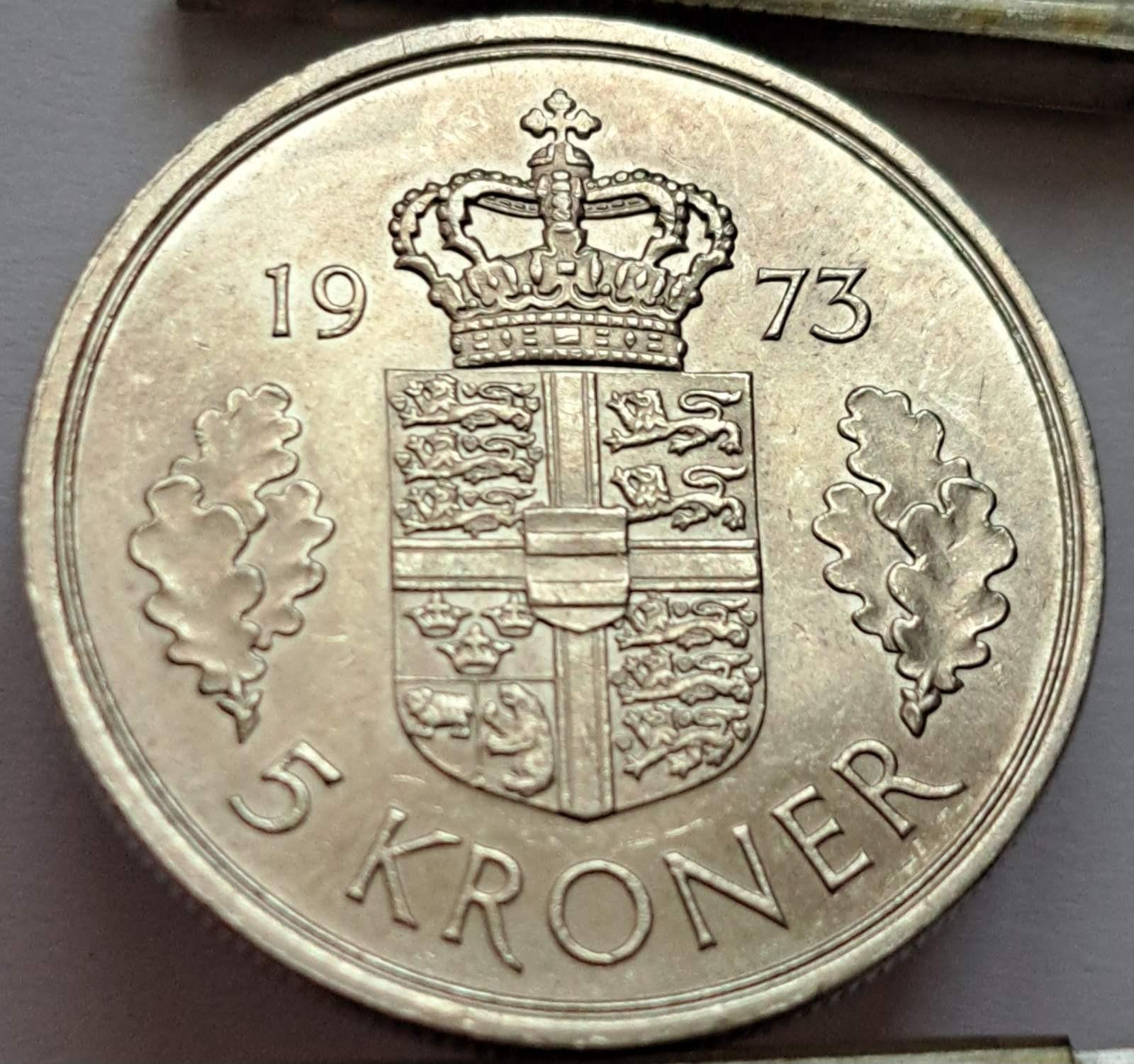 Danija 5 Kronos 1973 KM#863 (B25)
