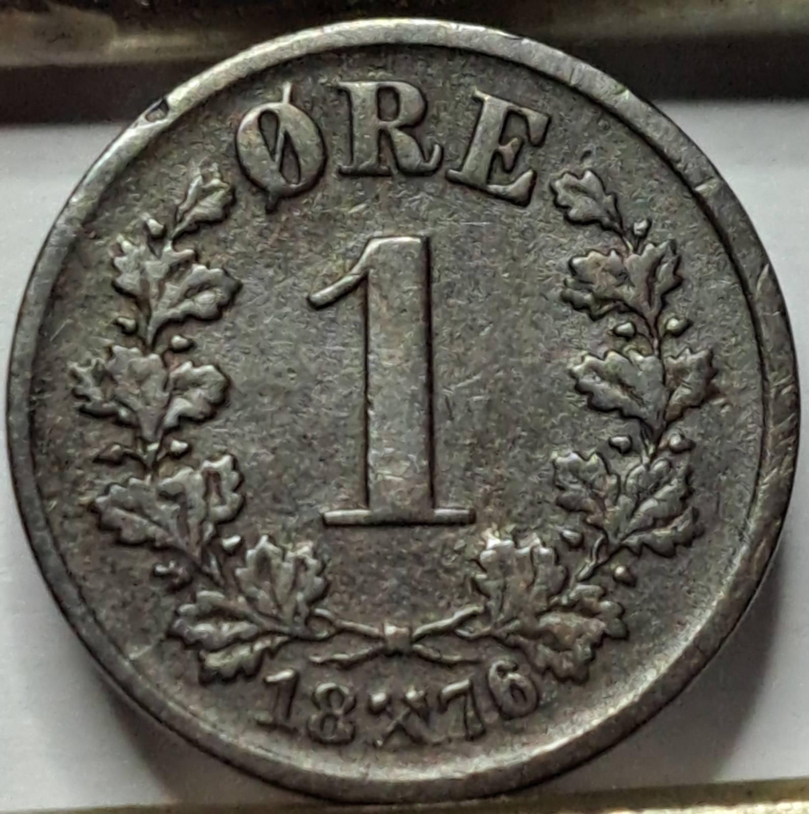 Norvegija 1 Erė 1876 KM#352 (B27)