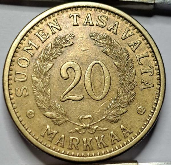 Suomija 20 markių 1937 KM#32 (B29)