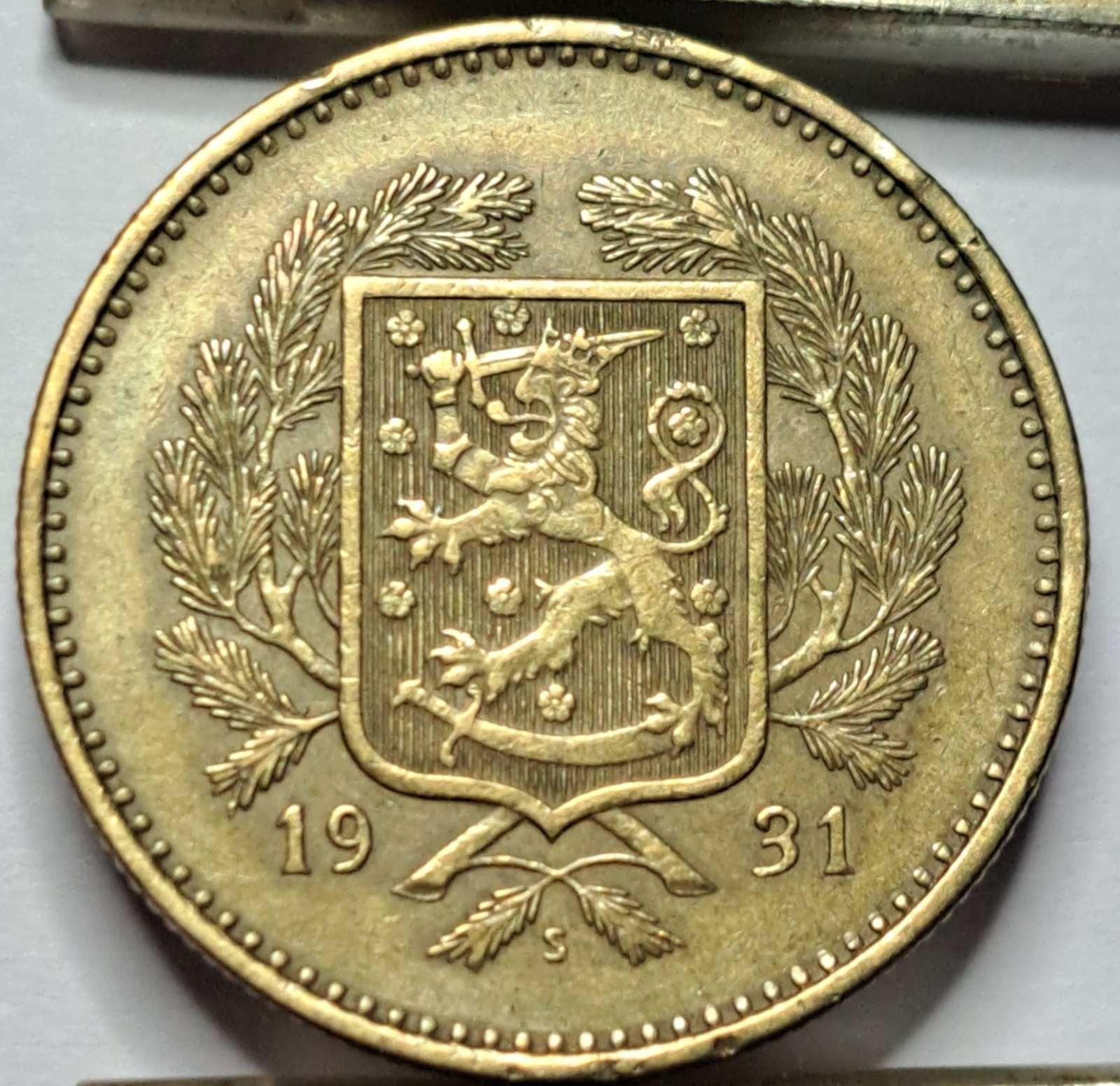 Suomija 10 markių 1931 KM#32A (B30)
