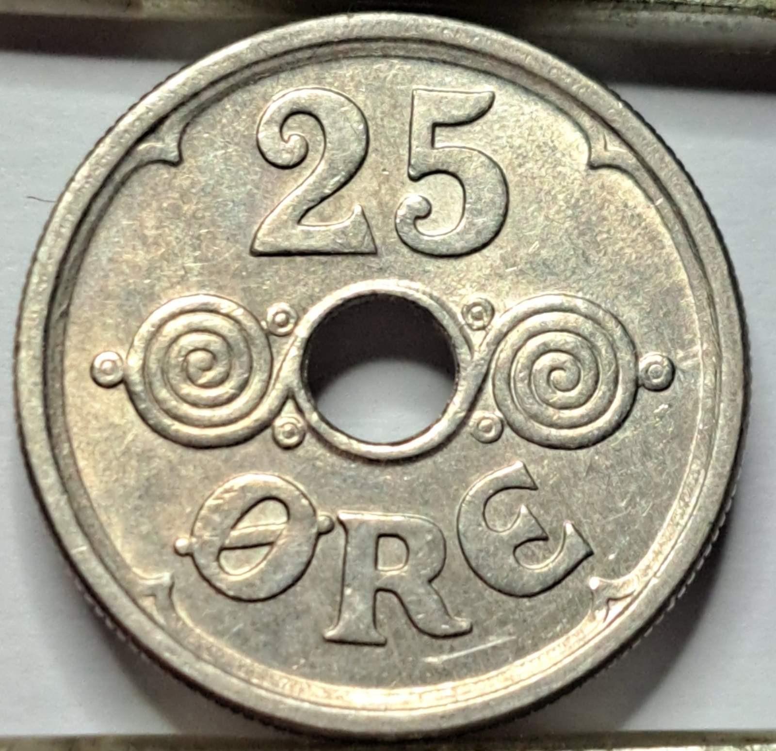 Danija 25 erės 1924 KM#823 (B31)
