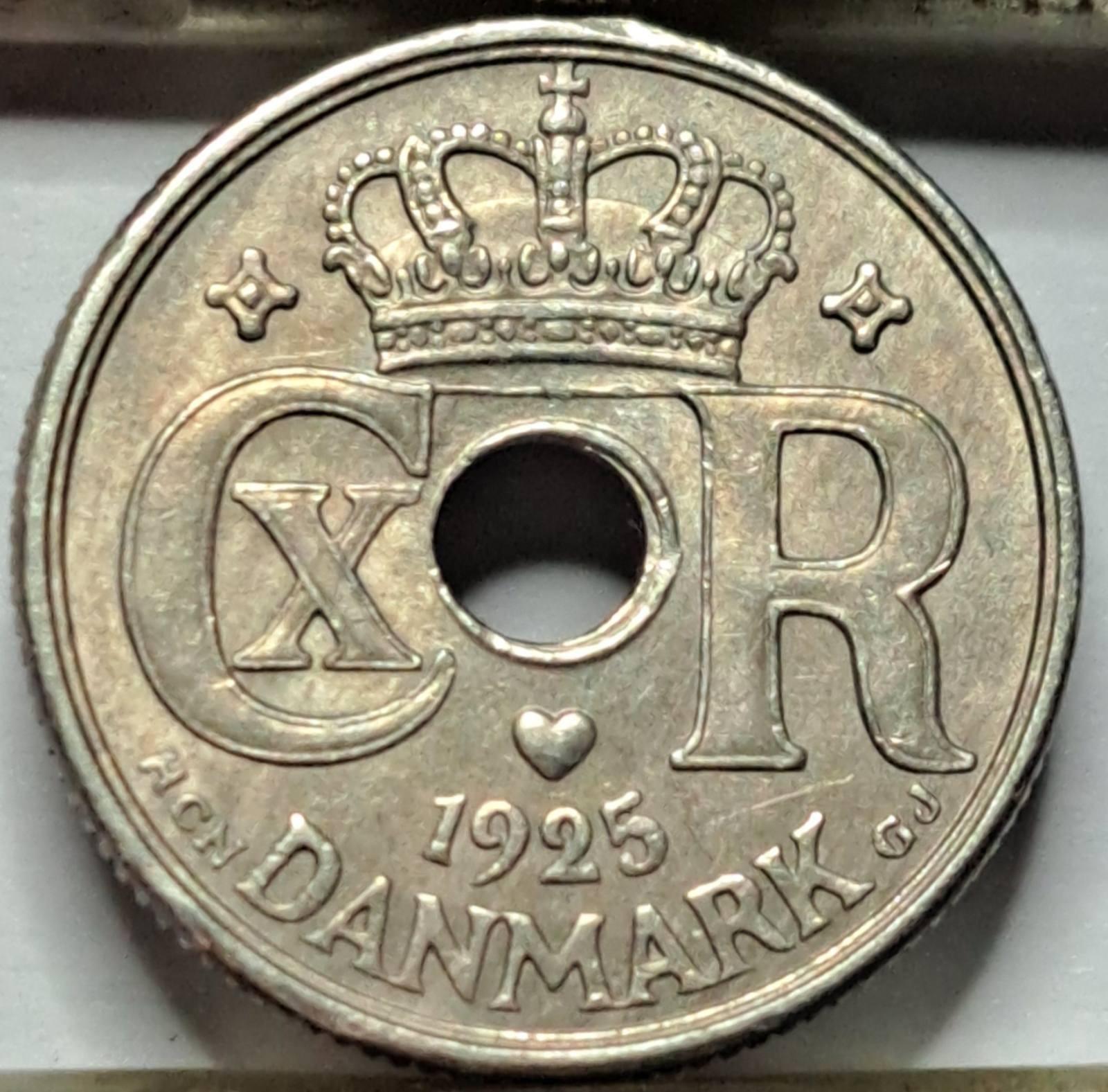 Danija 10 erių 1925 KM#822 (B33)