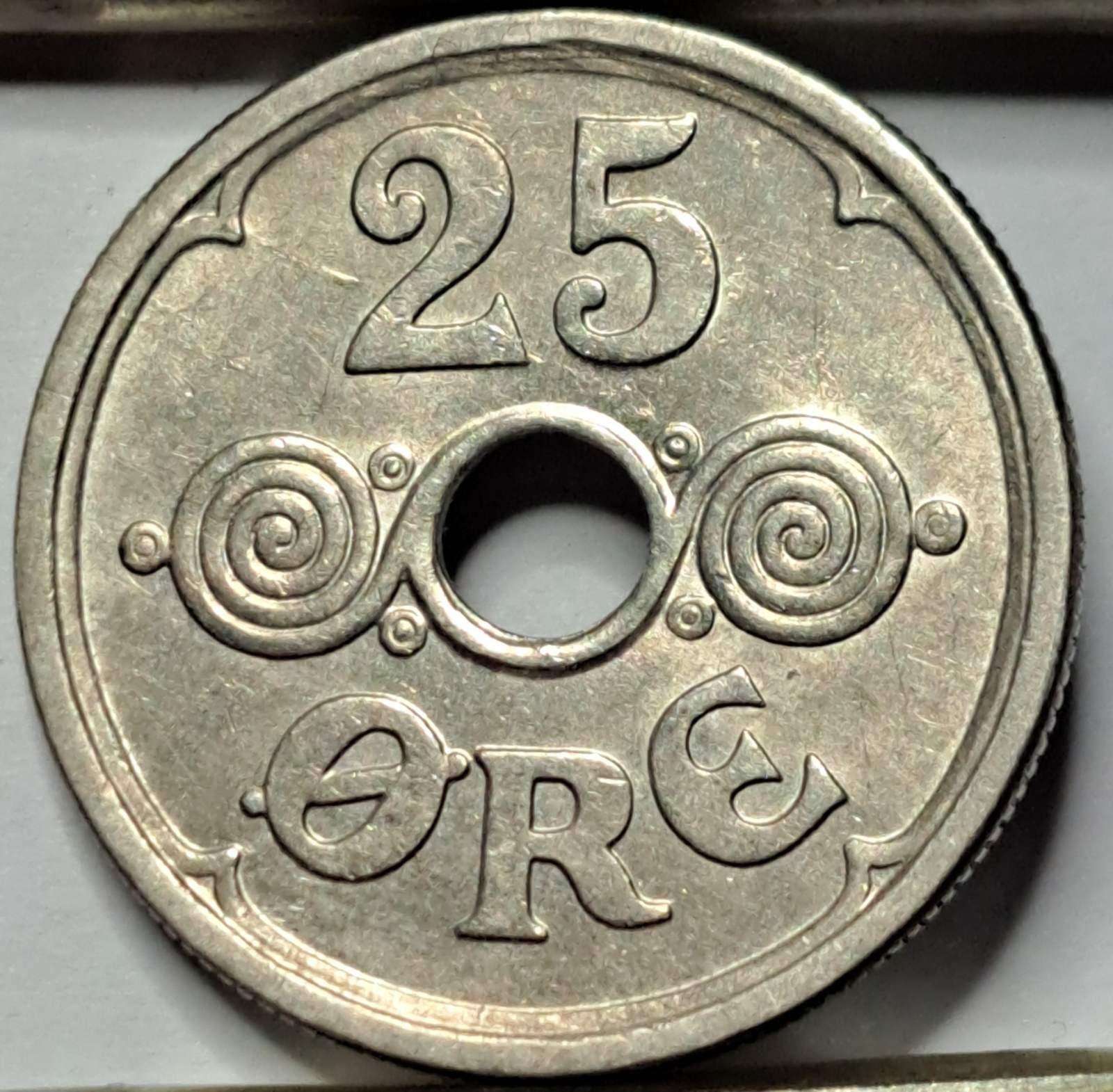Danija 25 erės 1924 KM#823 (B34)