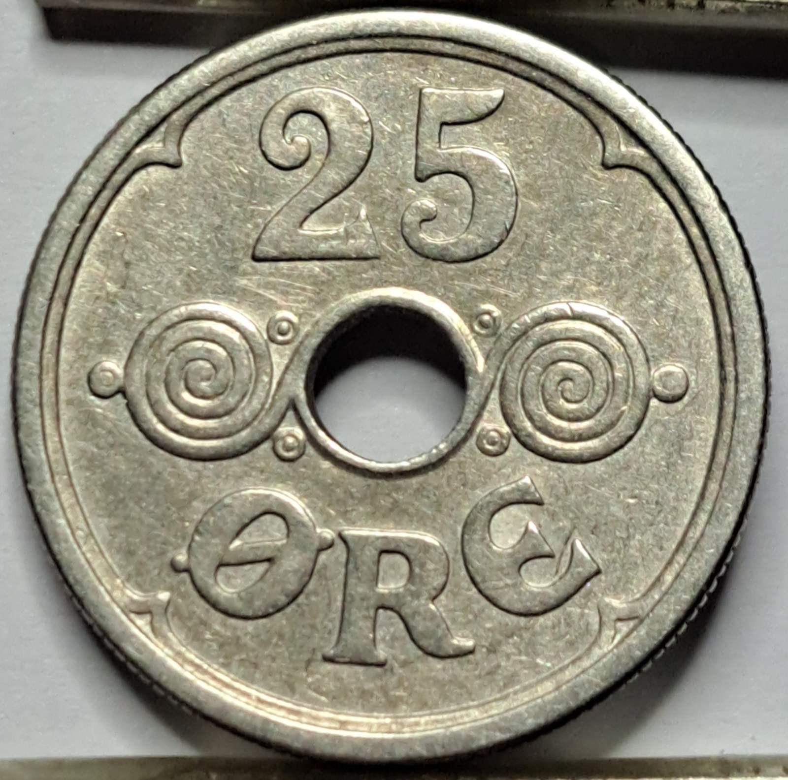 Danija 25 erės 1924 KM#823 (B35)