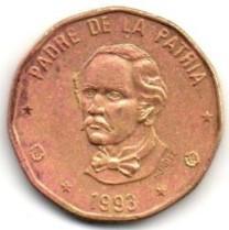 Dominikos Respublika. 1 pesas ( 1993 ) XF-