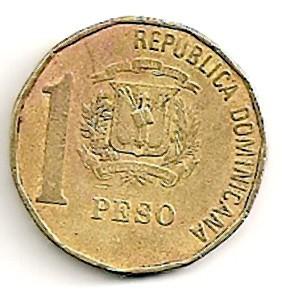Dominikos Respublika. 1 pesas ( 1993 ) XF-