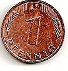 Vokietija. 1 feningas ( 1949 ) XF