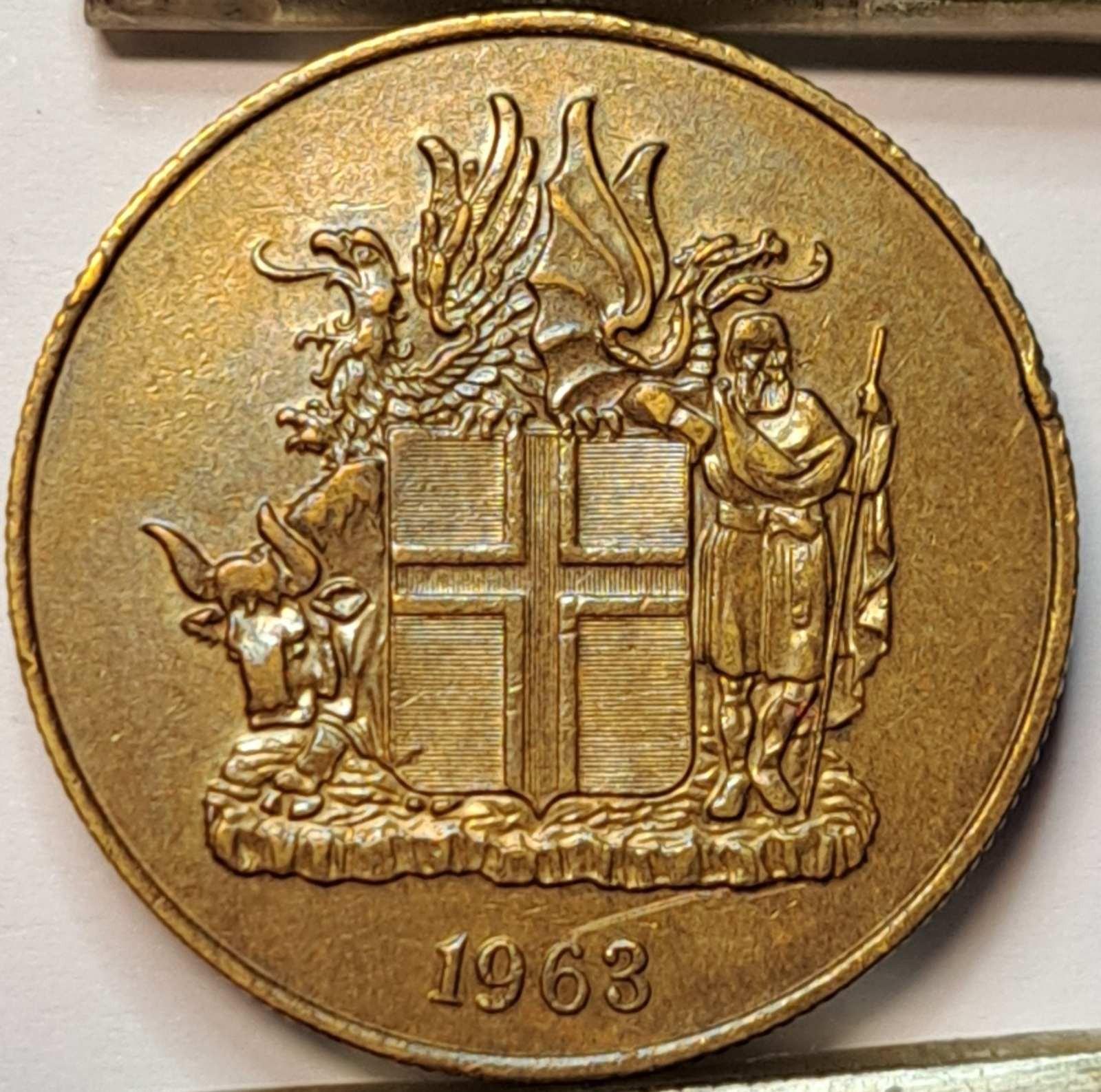Islandija 2 Kronos 1963 KM#13a (B50)