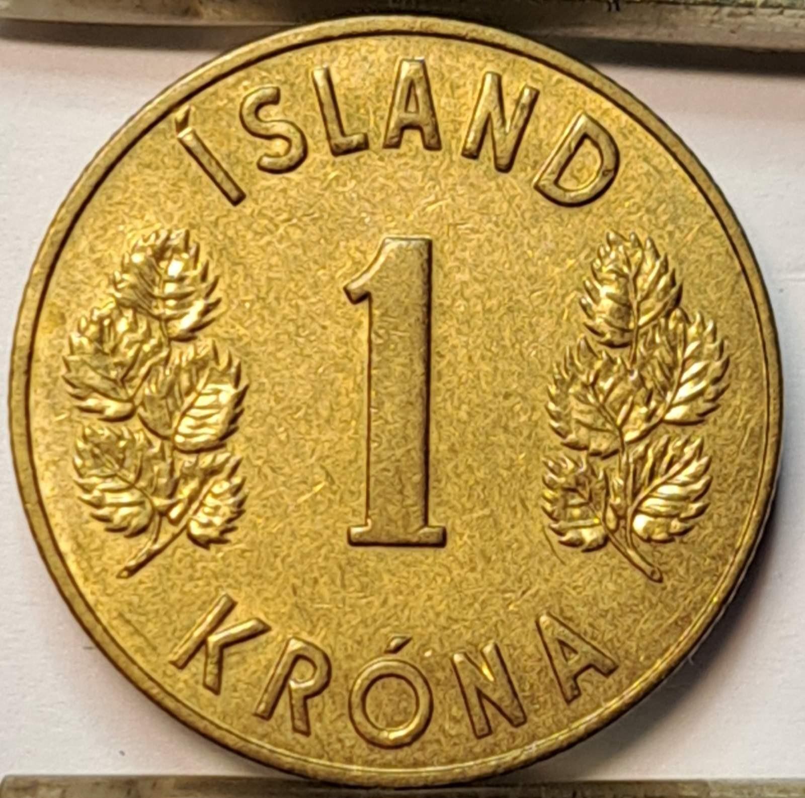 Islandija 1 Krona 1946 KM#12 (B51)