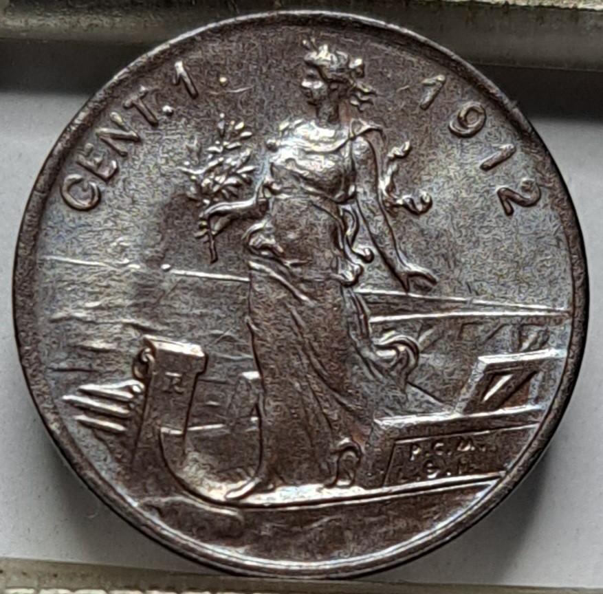 Italija 1 čentezinas 1912 UNC KM#40 (7708)
