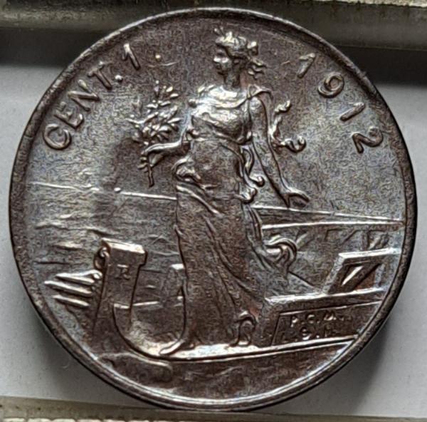 Italija 1 čentezinas 1912 UNC KM#40 (7708)