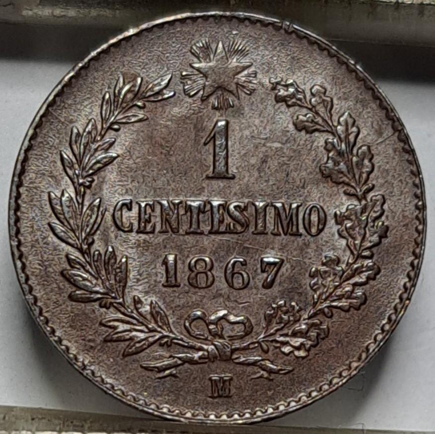 Italija 1 čentezimas M 1867 KM#1 (7707)
