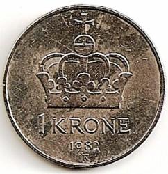 Norvegija. 1 krona ( 1975 ) XF
